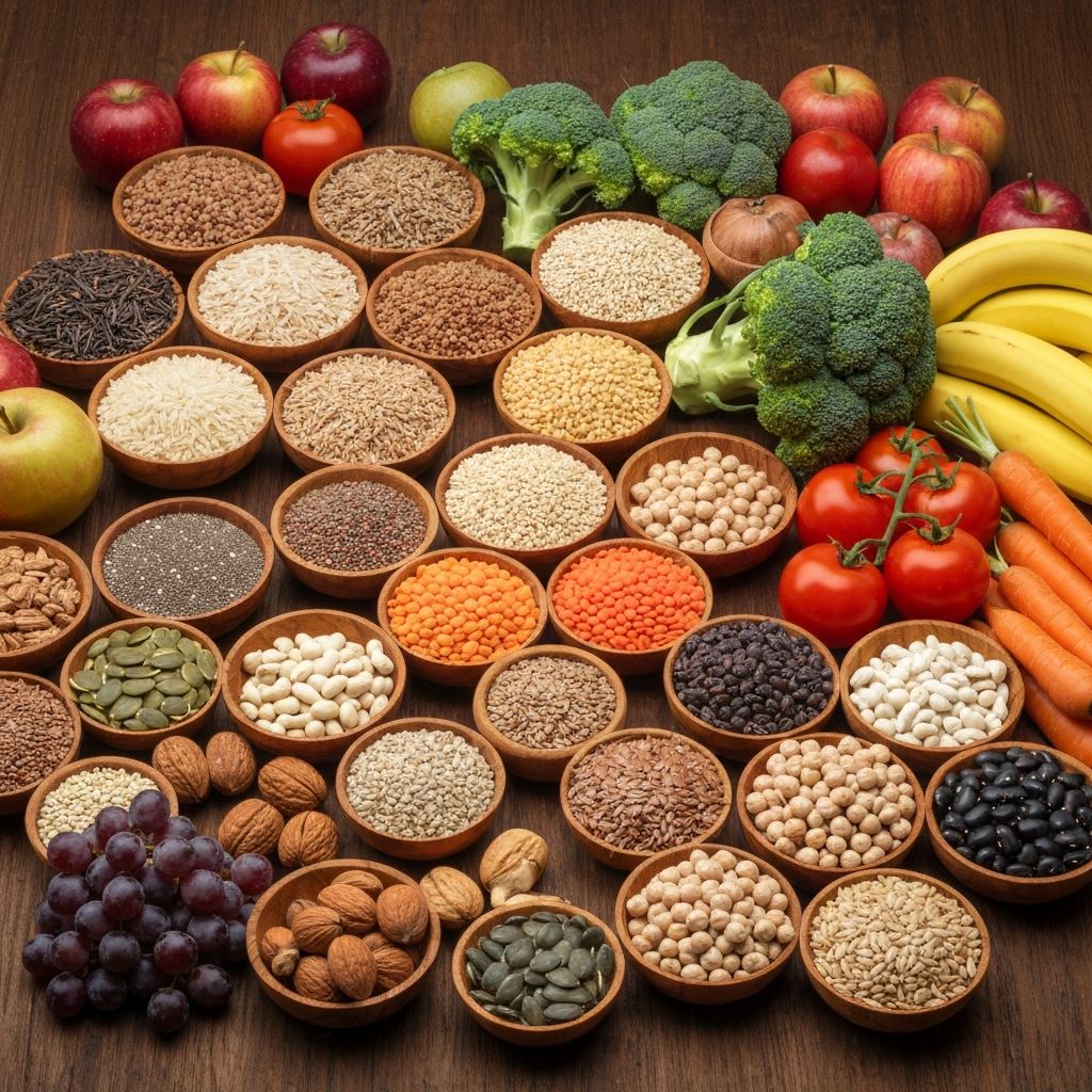 Whole foods representing nutrition basics