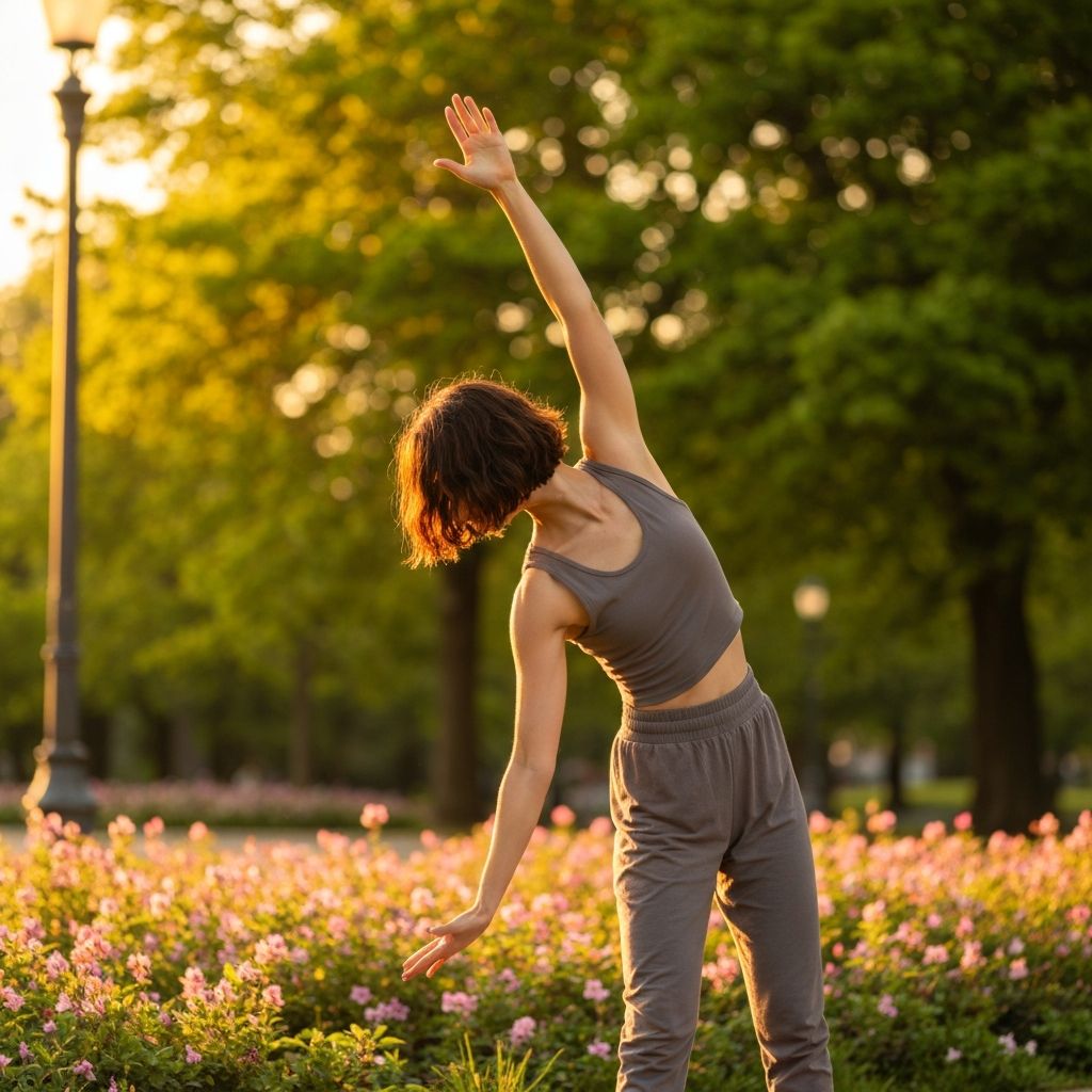 Person moving in nature
